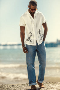 Luca Embroidered Shirt Natural