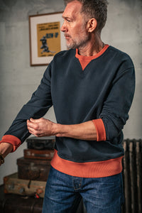 Marshall Colour Block Sweatshirt Navy