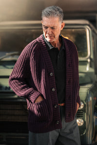 McQueen Max Knitted Cardigan Maroon