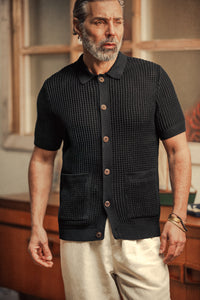 Santo Crochet Shirt Black