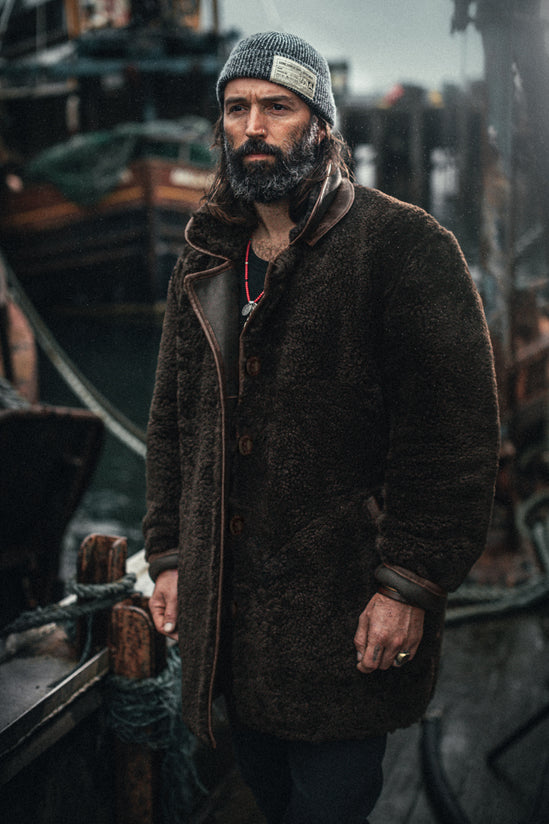ROGUE by &SONS Jeremiah Reversible Shearling Coat Brown