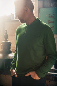 Cedar Knitted Polo Green