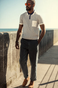 Oban Stripe Polo Navy / Raw