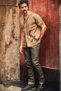 Luca Embroidered Shirt Tan