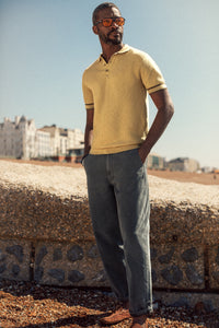 Dempsey Knitted Polo Tan