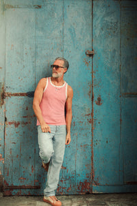 McQueen Vin Stripe Vest Red/White
