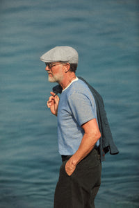 McQueen Linen Baker Boy Hat Natural