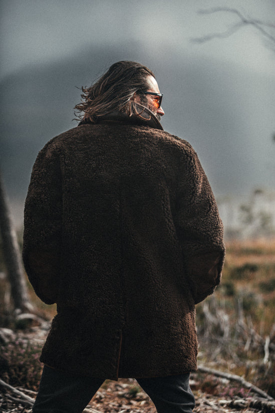 ROGUE by &SONS Jeremiah Reversible Shearling Coat Brown