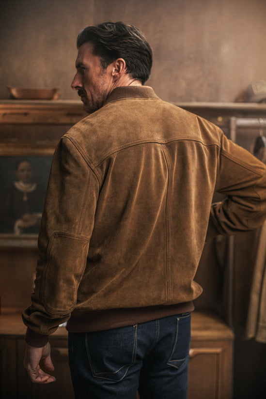Buck Ridge Suede Bomber Tan