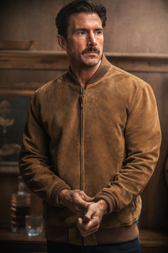 Buck Ridge Suede Bomber Tan