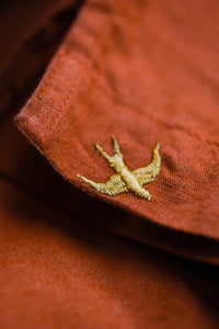 Damsons Double Bowling Shirt Burnt Orange