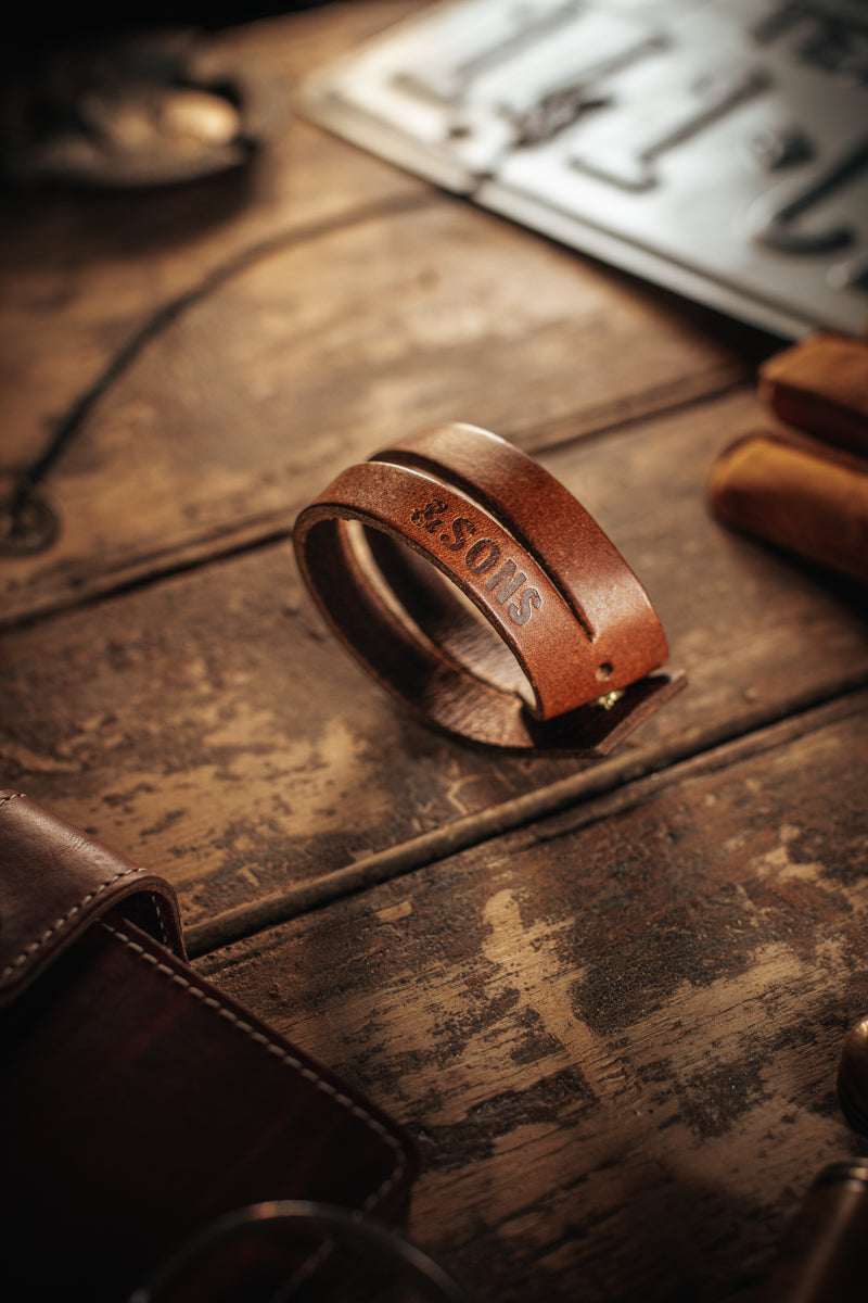 &SONS Leather Double Cuff Bracelet