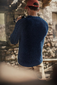 SALVAGE SALE Bergman Indigo Cable Knit