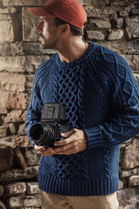 SALVAGE SALE Bergman Indigo Cable Knit