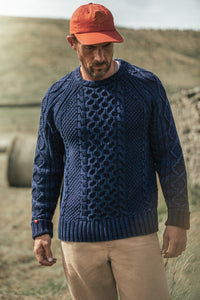 SALVAGE SALE Bergman Indigo Cable Knit