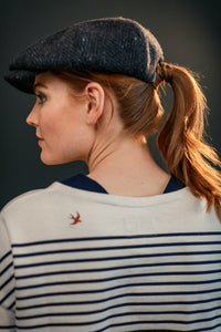 Damsons Tweed Bakerball Cap Black