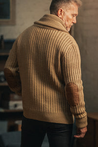 McQueen Lombard Shawl Collar Cardigan Tan