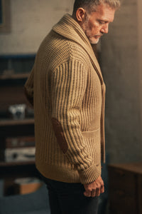 McQueen Lombard Shawl Collar Cardigan Tan