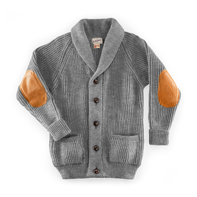 Mens cardigan sweater clearance with leather elbow patches