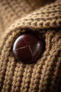 McQueen Lombard Shawl Collar Cardigan Tan
