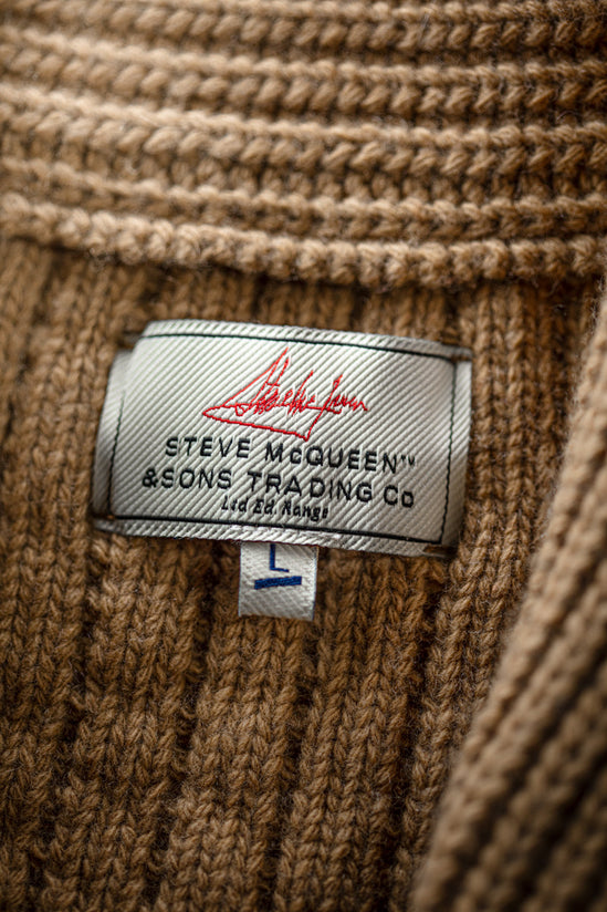 McQueen Lombard Shawl Collar Cardigan Tan