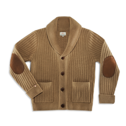McQueen Lombard Shawl Collar Cardigan Tan