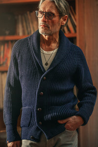 Pioneer British Wool Cardigan Navy