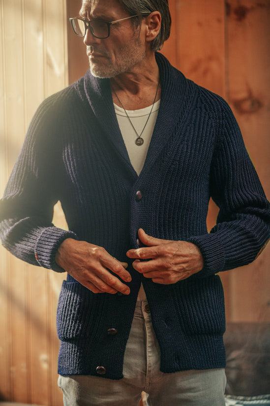 Pioneer British Wool Cardigan Navy