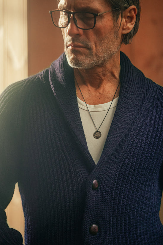 Pioneer British Wool Cardigan Navy