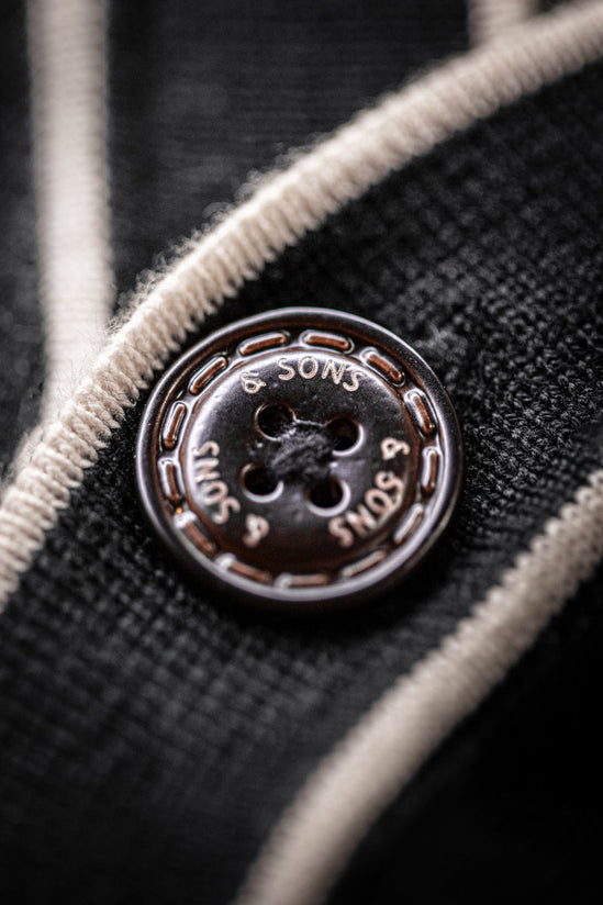 Portland Lightweight Cardigan Black/White