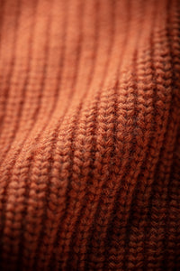 &SONS Abel Ribbed Crew Neck Burnt Orange