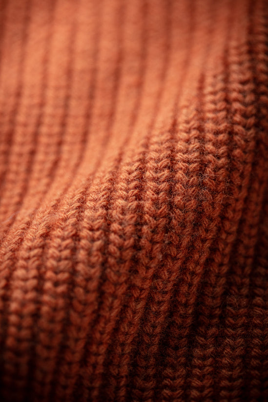 &SONS Abel Ribbed Crew Neck Burnt Orange