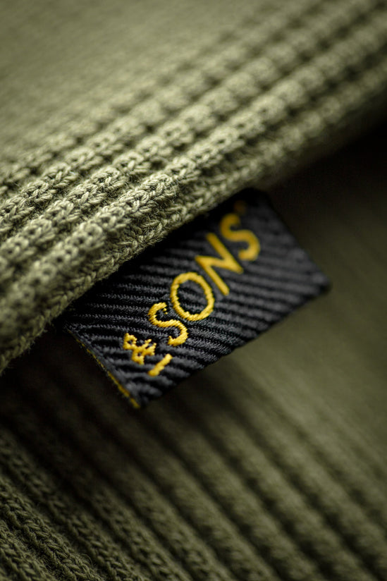 SALVAGE STOCK Glen Pocket Waffle Crew Surplus Green