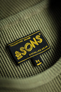 SALVAGE STOCK Glen Pocket Waffle Crew Surplus Green