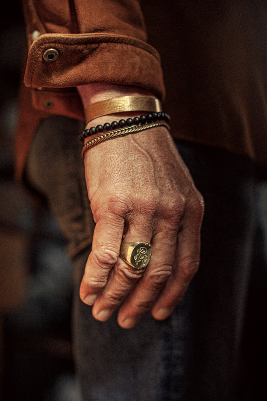 ROGUE by &SONS Signet Ring Brass
