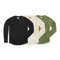 Elder Henley Long Sleeve 3 Pack – Raw/Black/Green