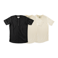 Elder Henley Short Sleeve 3 Pack – x2 Raw / 1x Black