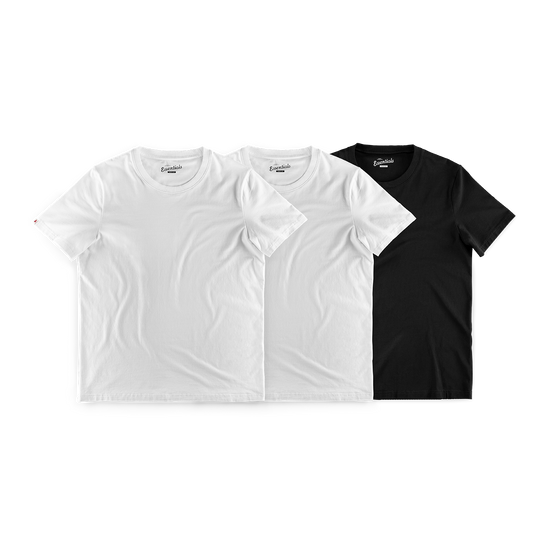 Essentials T-Shirt 3 Pack - Black / White / White
