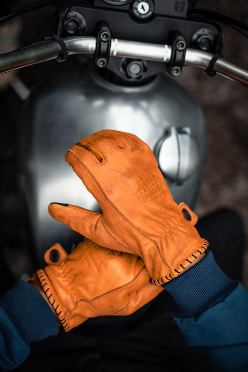 Distressed leather cheap motorcycle gloves