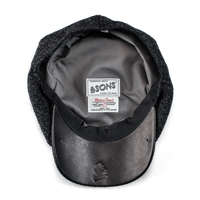 Thompson Baker Boy Hat- Black Herringbone