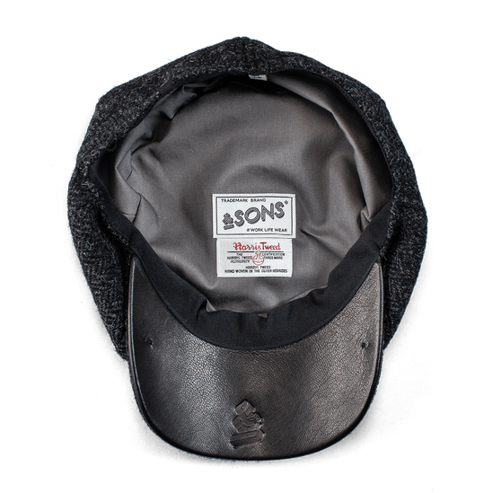 Thompson Baker Boy Hat- Black Herringbone