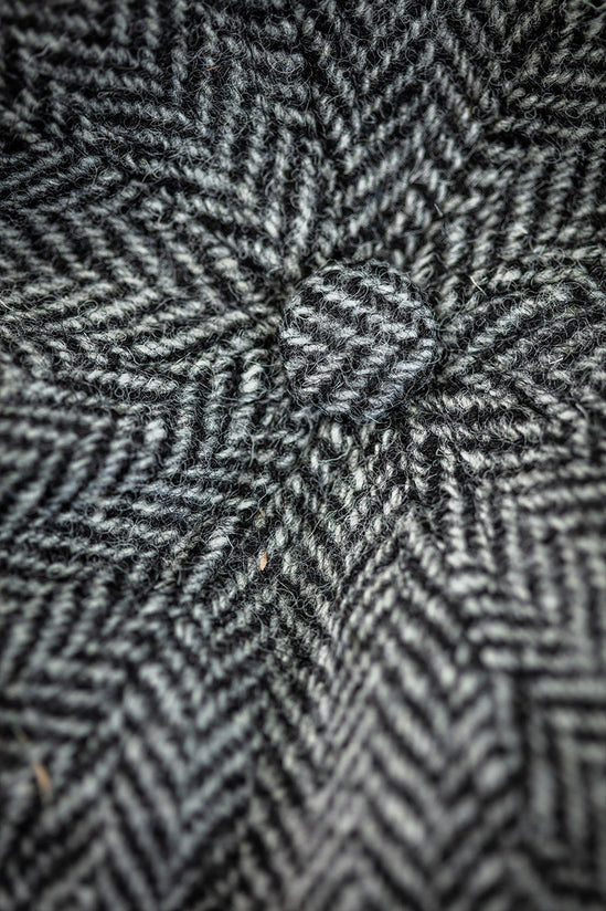 Thompson Baker Boy Hat- Grey Herringbone