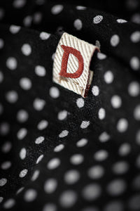 Damsons Landgirl Midnight Dot Headscarf Black