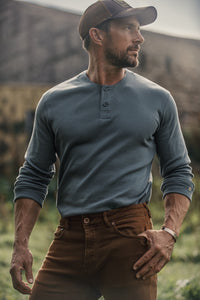 Bartel Long Sleeve Henley Storm Blue