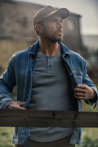Bartel Long Sleeve Henley Storm Blue