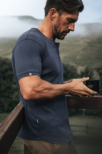 Bluesand Short Sleeve Henley Navy