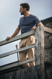 Bluesand Short Sleeve Henley Navy