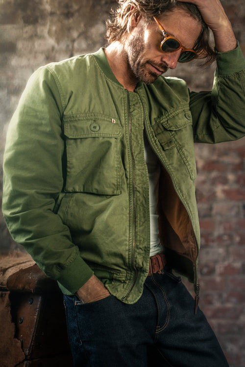 Outfit Military Bomber Jacket Mens Streetwear Green Bomber Jacket