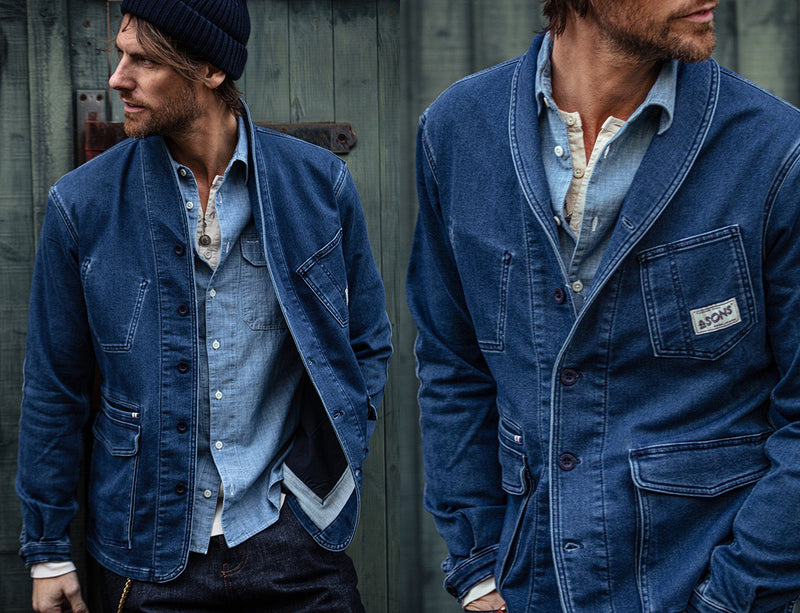 &SONS Crafter Chore Jacket | Vintage Style Navy Cotton Men's Jacket