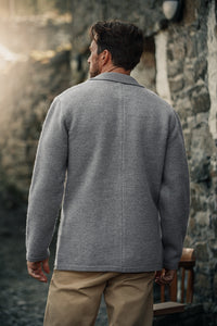 SALVAGE STOCK Denton Merino Wool Blazer Grey Marl